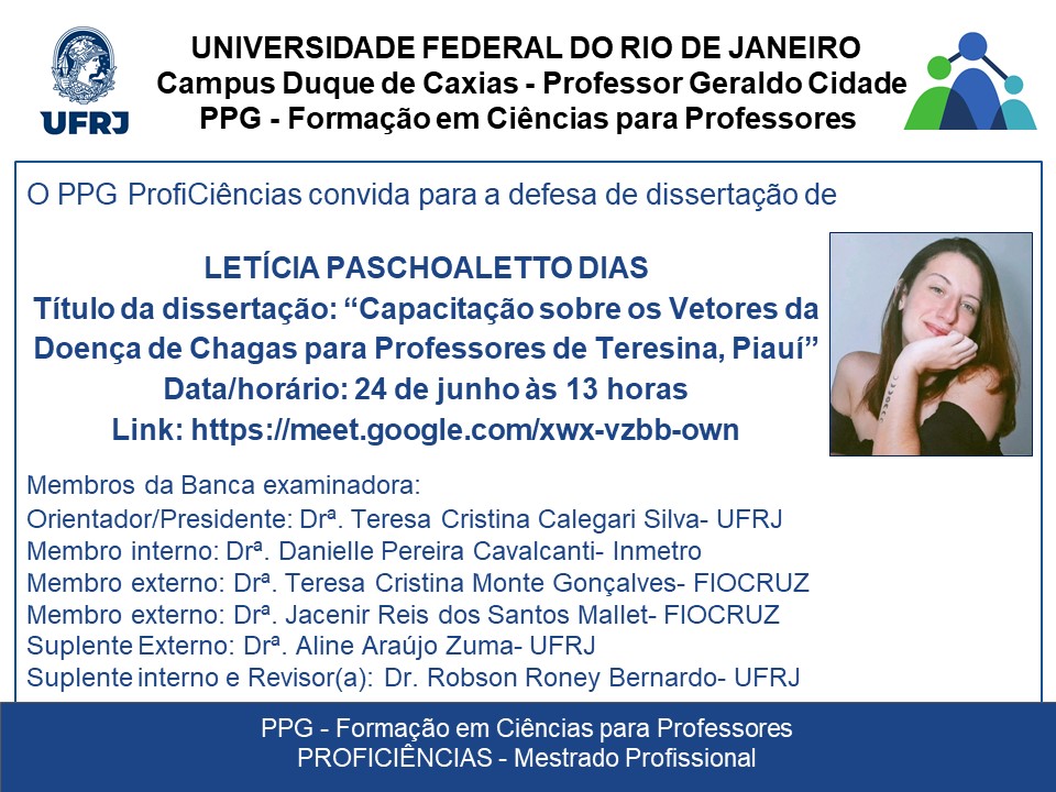 Defesa de Dissertação Letícia Paschoaletto