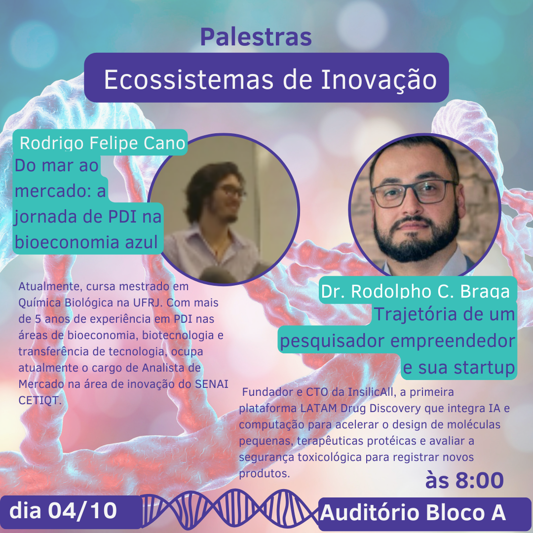 Palestra Ecossistemas de Inovação - dia 4/10 - A partir de 8:00