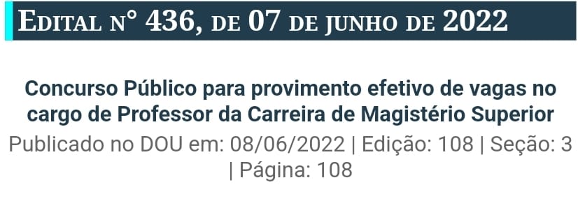 Edital 436 (Resultado Final) Biologia e Biotecnologia Vegetal